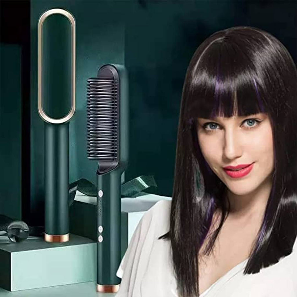 Electric Hair Brush Straightener Comb for Smooth, Silky Hair.