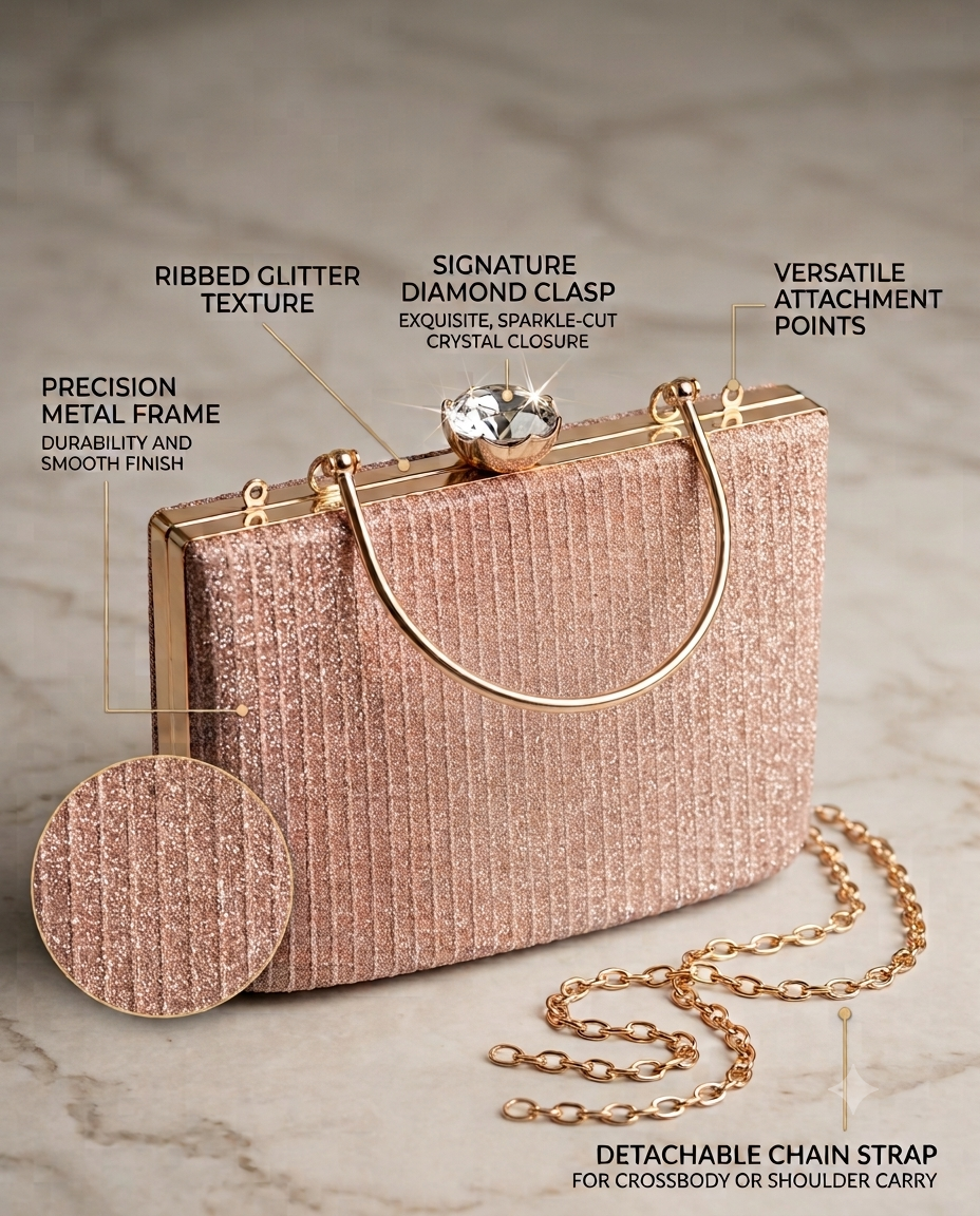 Designer Handbag  Purse - Detachable Chain Strap